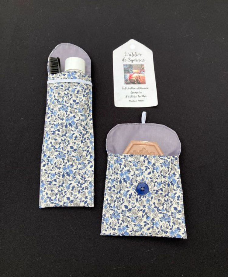 Lot de 2 pochettes imperméables pour savon et brosse à dents/dentifrice
