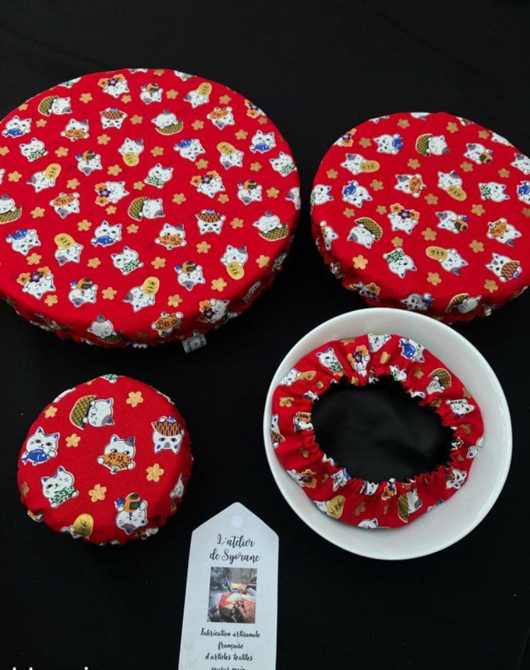 Lot de 4 charlottes de plats imperméables et lavables