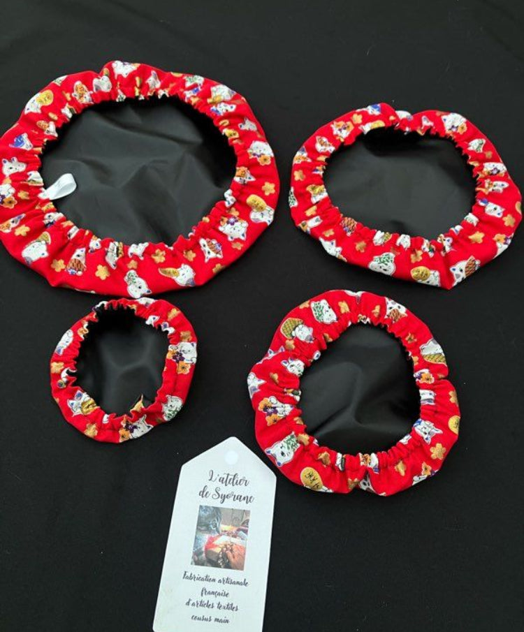 Lot de 4 charlottes de plats imperméables et lavables