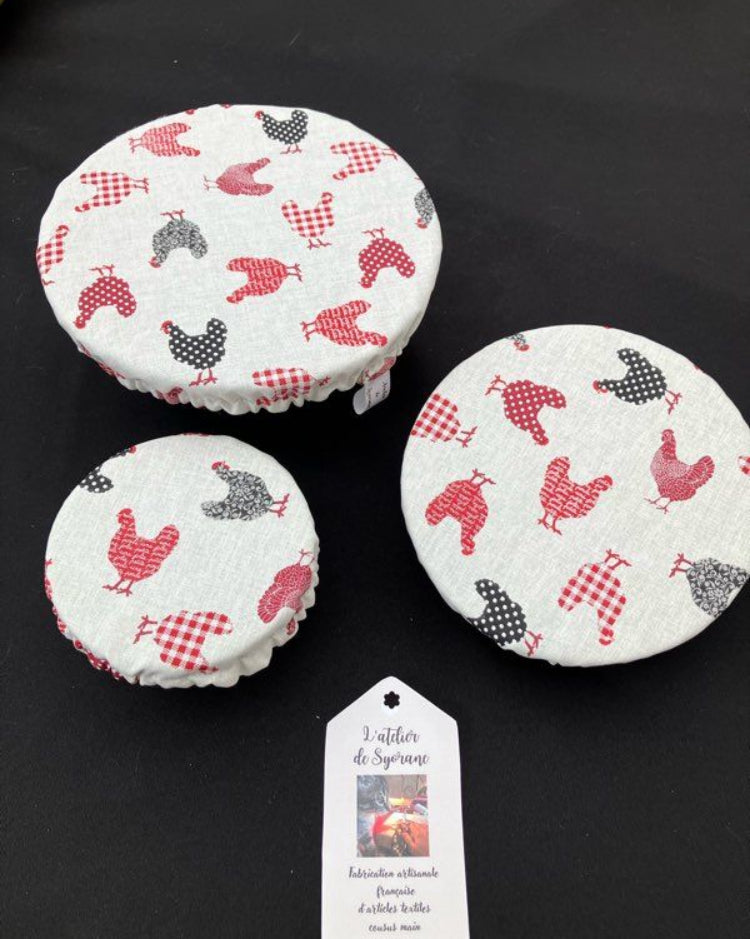 Lot de 3 charlottes de plats imperméables et lavables