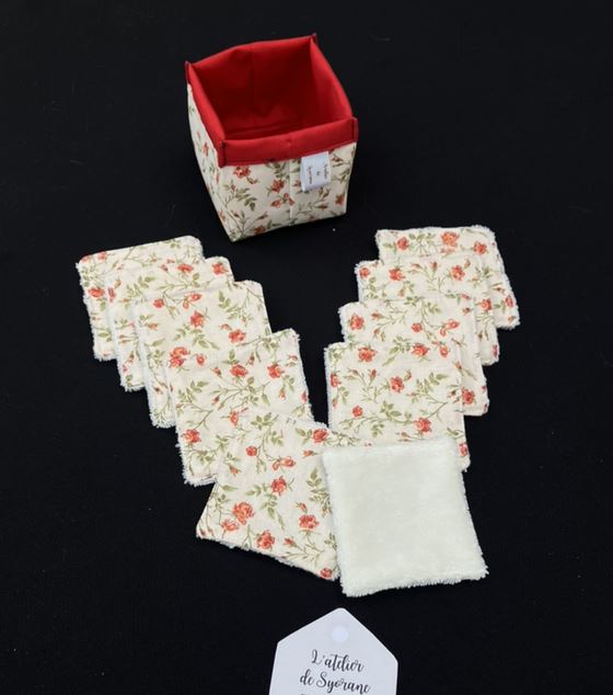 Panier de 10 lingettes démaquillantes en fibre de bambou