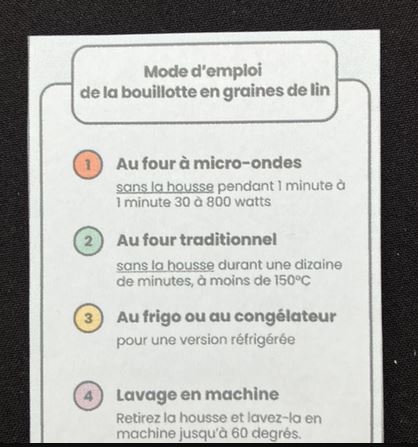 Bouillotte sèche ronde aux graines de lin