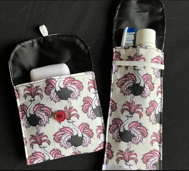 Lot de 2 pochettes imperméables pour savon et brosse à dents/dentifrice