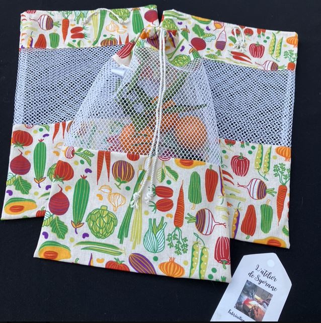 Lot de 3 sacs vrac pour fruits et légumes