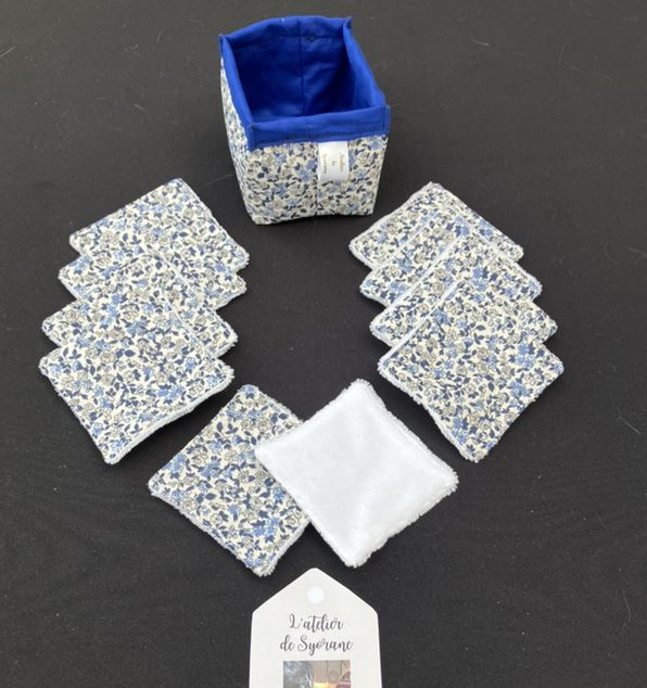 Panier de 10 lingettes démaquillantes en fibre de bambou