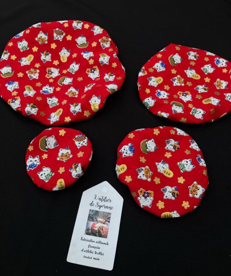 Lot de 4 charlottes de plats imperméables et lavables