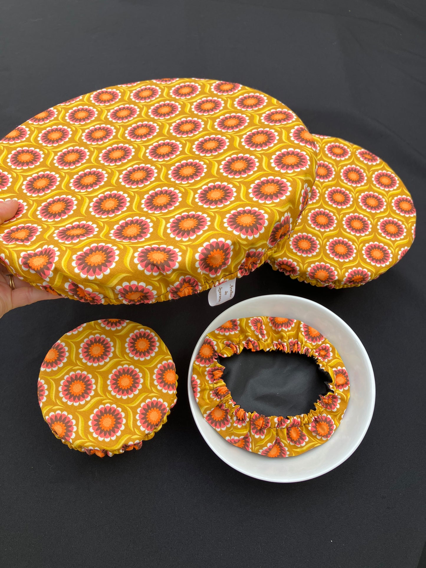 Lot de 4 charlottes de plats imperméables et lavables