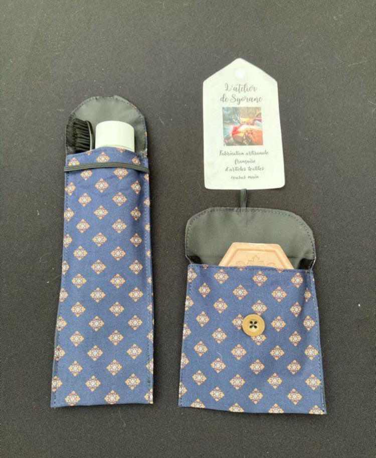 Lot de 2 pochettes imperméables pour savon et brosse à dents/dentifrice